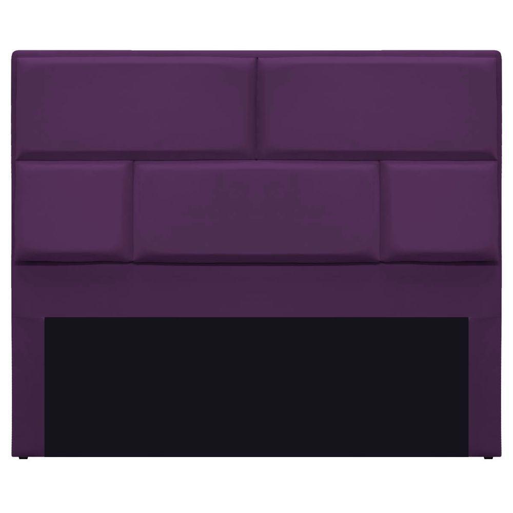 Cabeceira Queen Brick P02 160 cm Para Cama Box Suede Roxo - 6