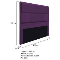 Cabeceira Queen Brick P02 160 cm Para Cama Box Suede Roxo - 5