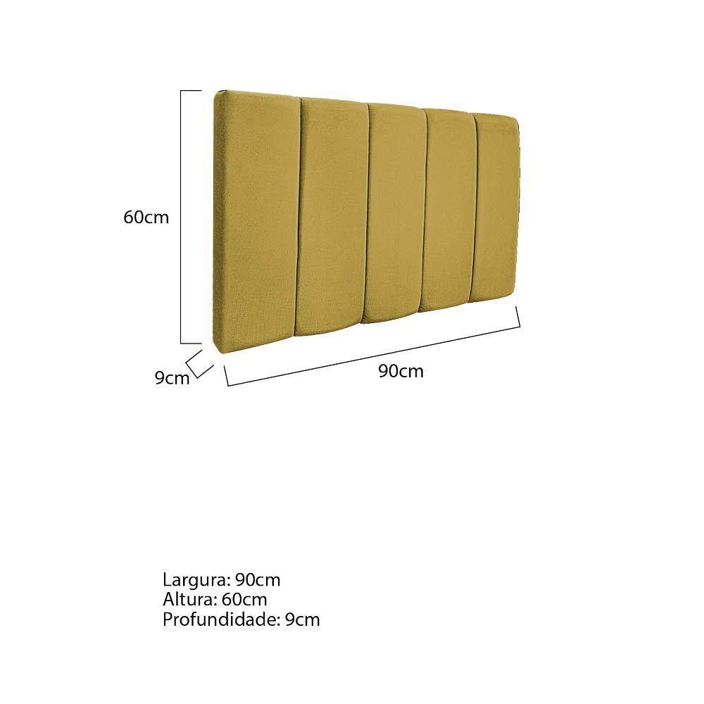 Kit Cabeceira E Calçadeira Sevilha P02 90 Cm Solteiro Suede - 4