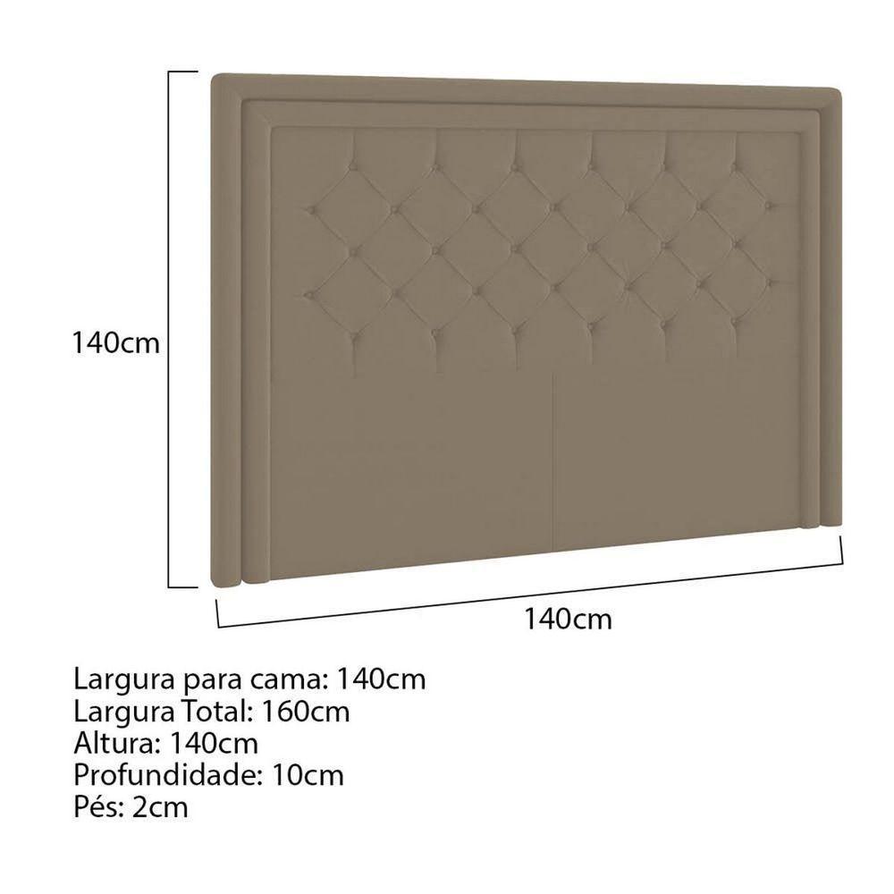 Cabeceira Casal P04 140 Cm Suede Marrom Claro Tca 945 - 5