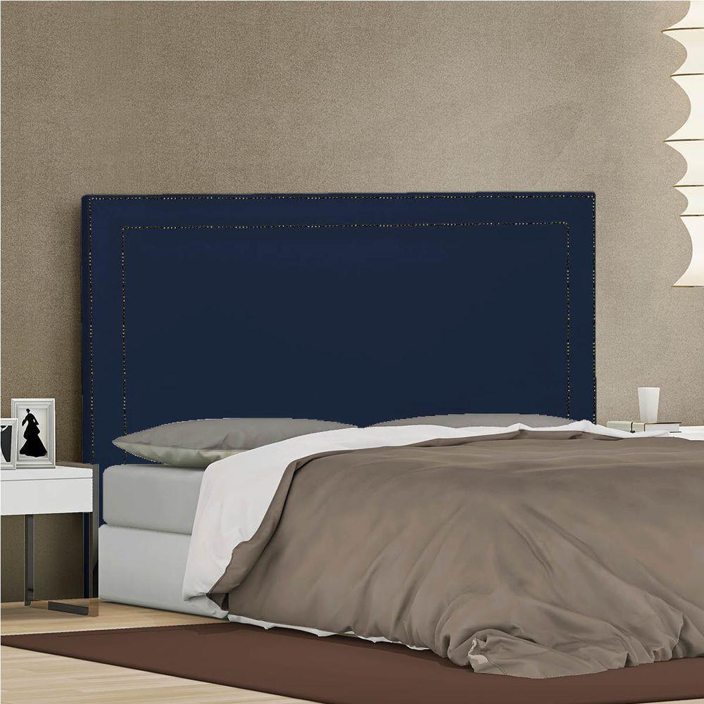 Cabeceira Casal Moscou P04 140 Cm Suede Azul Marinho Tca 948 - 6