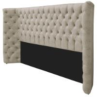 Kit Cabeceira e Calçadeira Baú Queen Everest P02 160cm Para Cama Box Suede Bege - 8