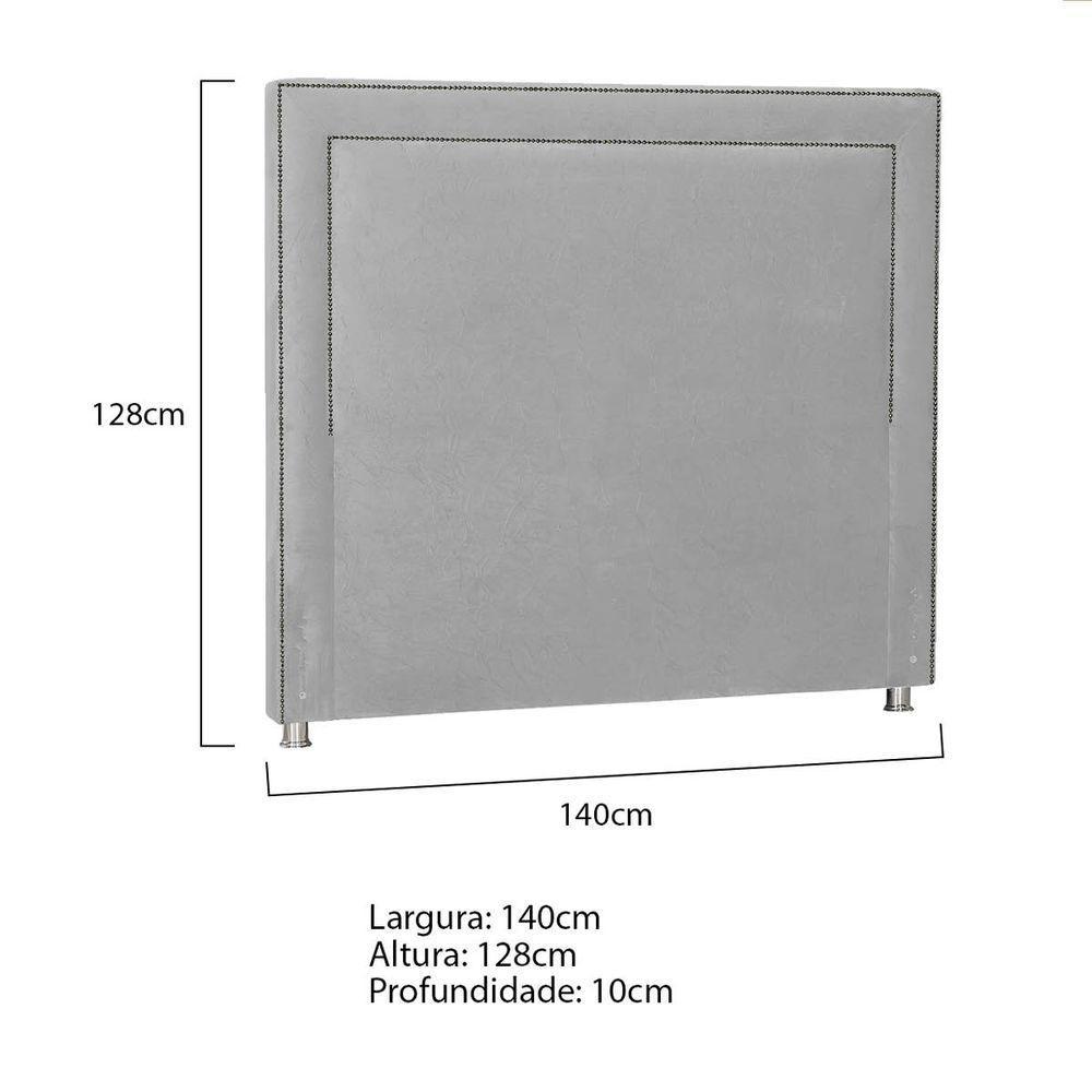 Cabeceira Casal Moscou P04 140 Cm Suede Cinza Tca 940 - 5