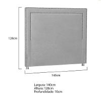 Cabeceira Casal Moscou P04 140 Cm Suede Cinza Tca 940 - 5