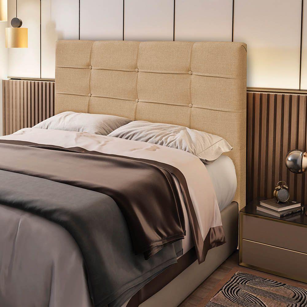 Cabeceira Casal 1,40m Moscou Linho Bege - Pallazio - 3