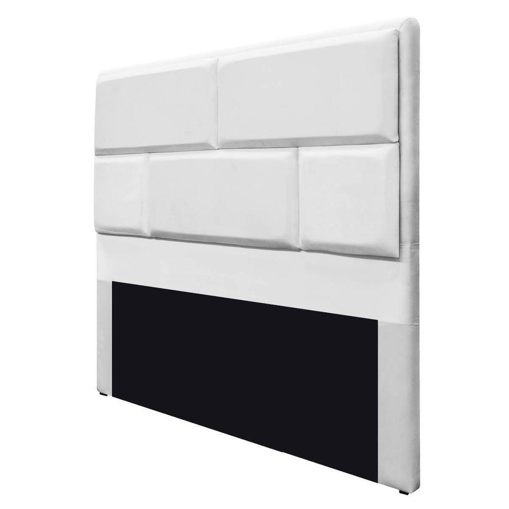 Cabeceira King Brick P02 195 cm Para Cama Box Suede Branco - 4