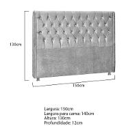 Cabeceira Casal Tóquio P04 140 Cm Suede Cinza Tca 940 - 5