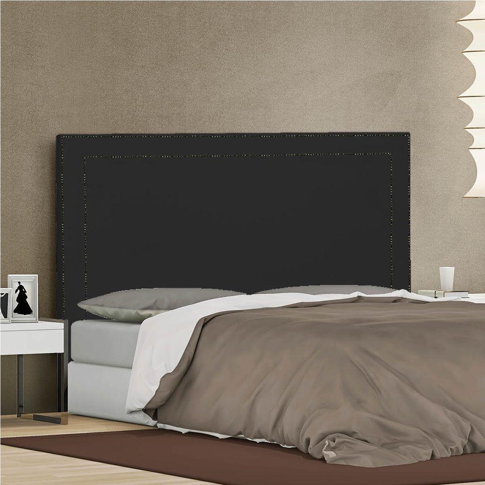 Cabeceira Casal Moscou P04 140 Cm Suede Preto Tca 944 - 2