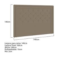 Cabeceira Casal P04 140 Cm Suede Marrom Claro Tca 945 - 5