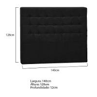 Cabeceira Casal Pequim P04 140 Cm Suede Preto Tca 944 - 5