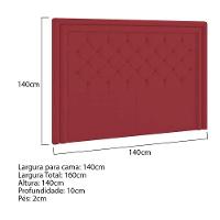 Cabeceira Casal Estocolmo P04 140 Cm Suede Vermelho Tca 53 - 5