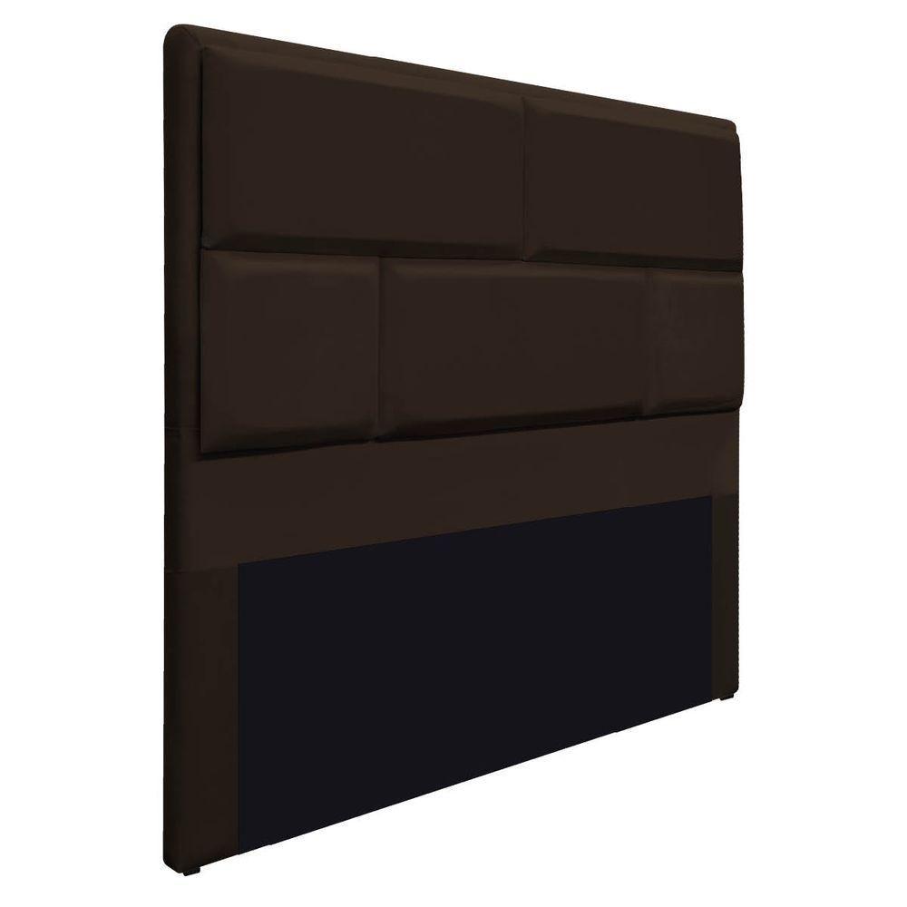 Cabeceira King Brick P02 195 cm Para Cama Box Marrom - 1