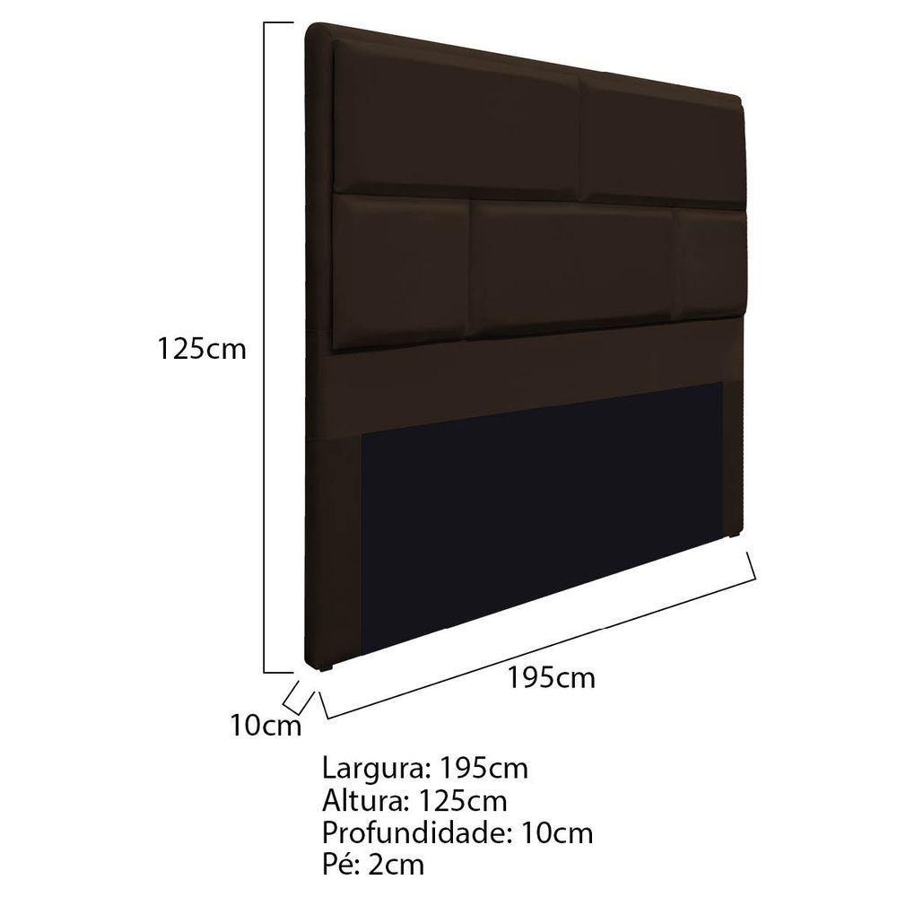 Cabeceira King Brick P02 195 cm Para Cama Box Marrom - 5