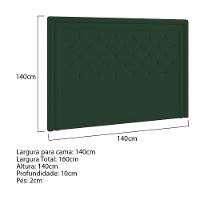 Cabeceira Casal Estocolmo P04 140 Cm Suede Verde Tca 947 - 5