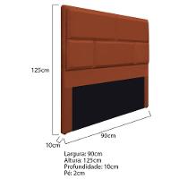 Cabeceira Solteiro Brick P02 90 Cm Para Cama Box Suede - Doce Sonho Móveis Terracota - 7