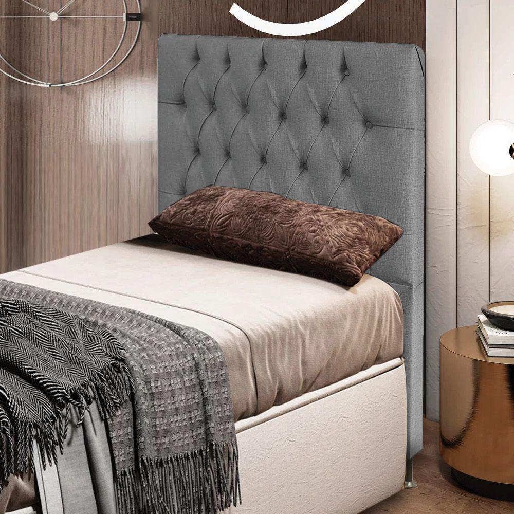 Cabeceira Solteiro 0,90m Amsterdã Linho Cinza - Pallazio - 3