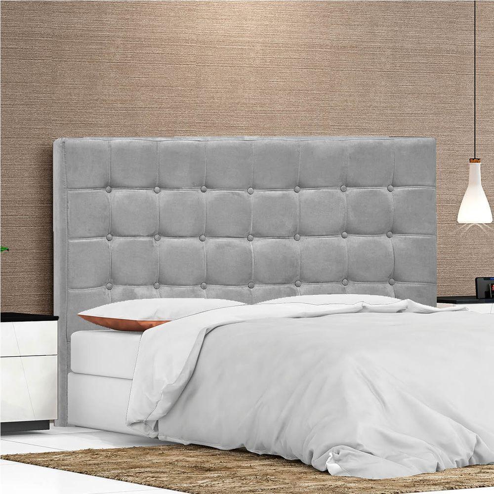 Cabeceira Casal Pequim P04 140 Cm Suede Cinza Tca 940 - 6