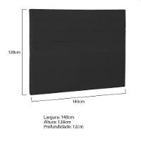 Cabeceira Casal Porto P04 140 Cm Suede Preto Tca 944 - 5