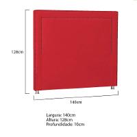 Cabeceira Casal Moscou P04 140 Cm Suede Vermelho Tca 53 - 5