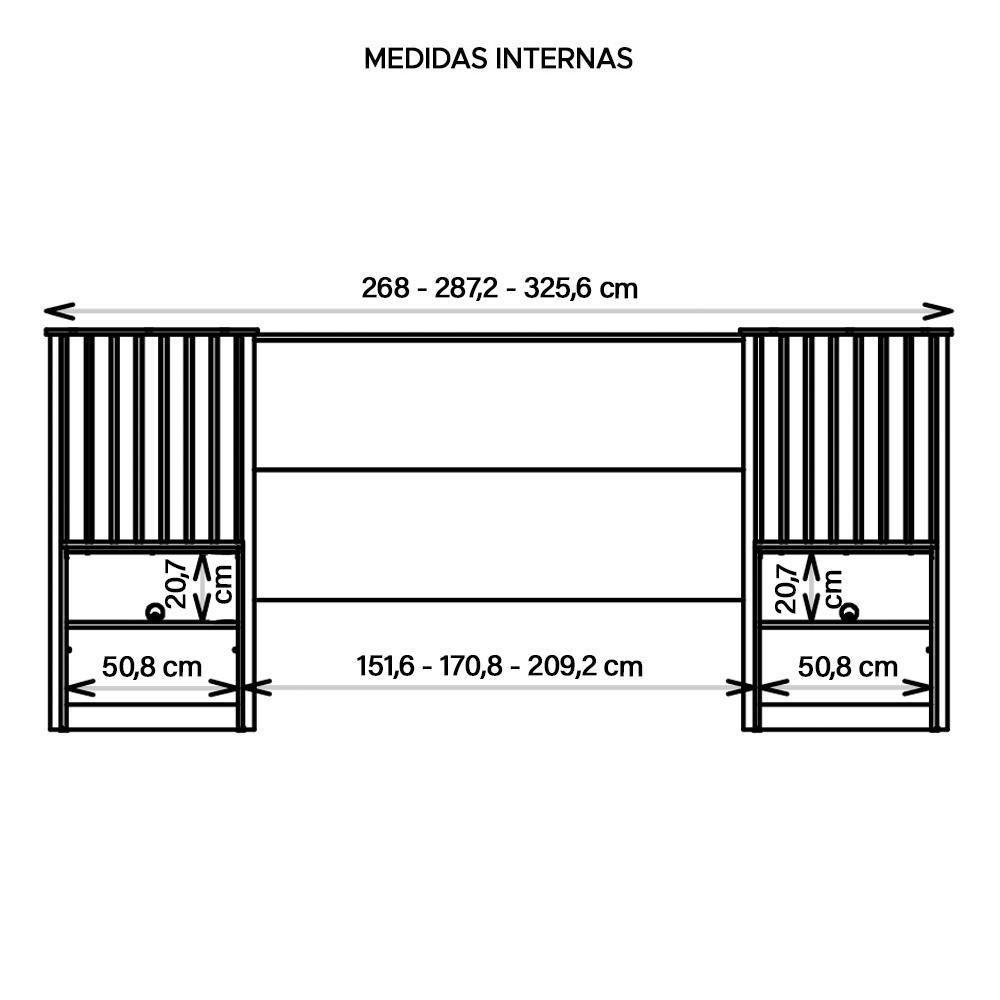Cabeceira Para Cama Casal Extensível Marrom Lucius Caemmun - 2