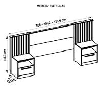 Cabeceira Para Cama Casal Extensível Marrom Lucius Caemmun - 3
