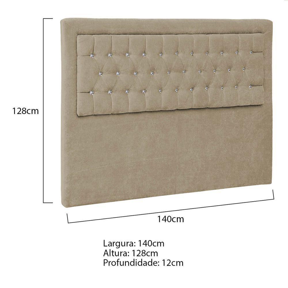 Cabeceira Casal Iasi P04 140 Cm Suede Bege Tca 941 - 5