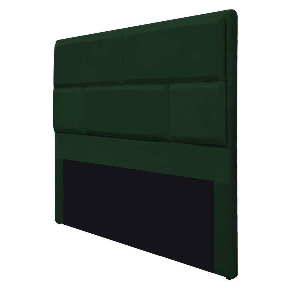 Cabeceira Queen Brick P02 160 cm Para Cama Box Suede Verde - 5