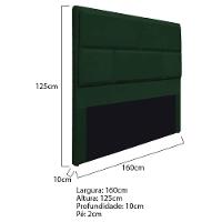 Cabeceira Queen Brick P02 160 cm Para Cama Box Suede Verde - 9