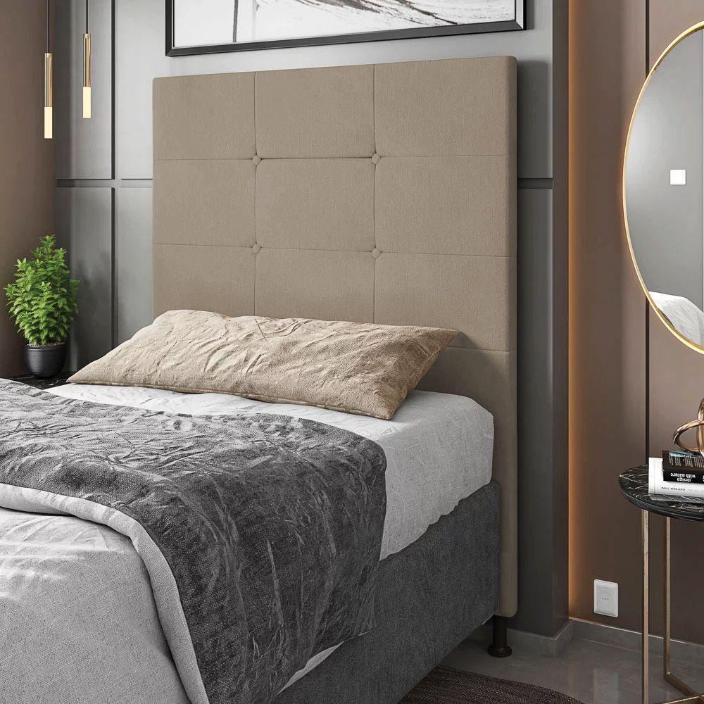 Cabeceira Solteiro 0,90m Zurique Suede Bege - Pallazio - 5