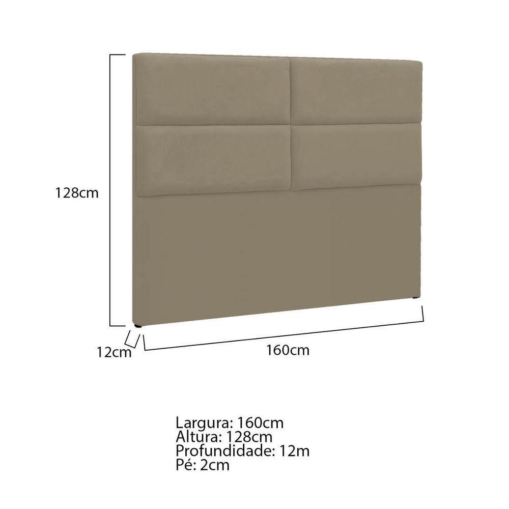 Cabeceira Queen Berlim P04 160 Cm Suede Bege Tca 941 - 5