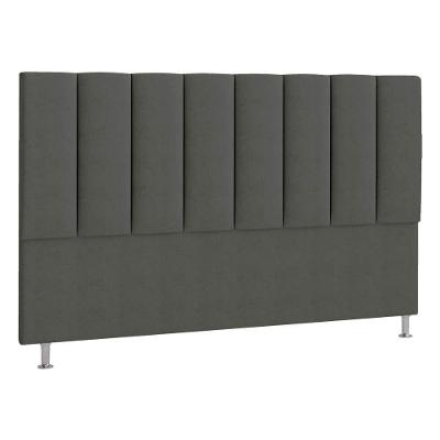 Cabeceira Solteiro Hannover P04 100 Cm Suede Cinza Escuro