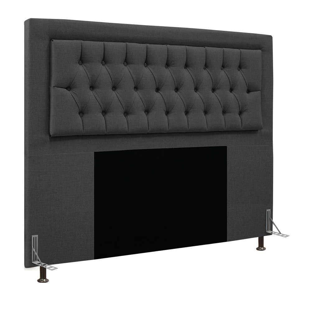 Cabeceira Queen 1,60m Maribor Linho - Pallazio Cor Grafite - 1