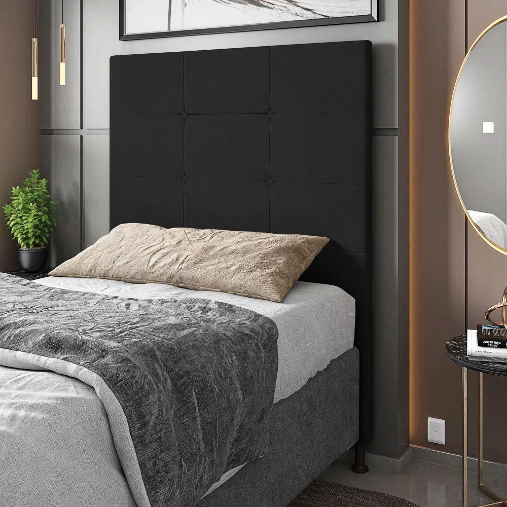 Cabeceira Solteiro 0,90m Zurique Suede Preto - Pallazio - 3