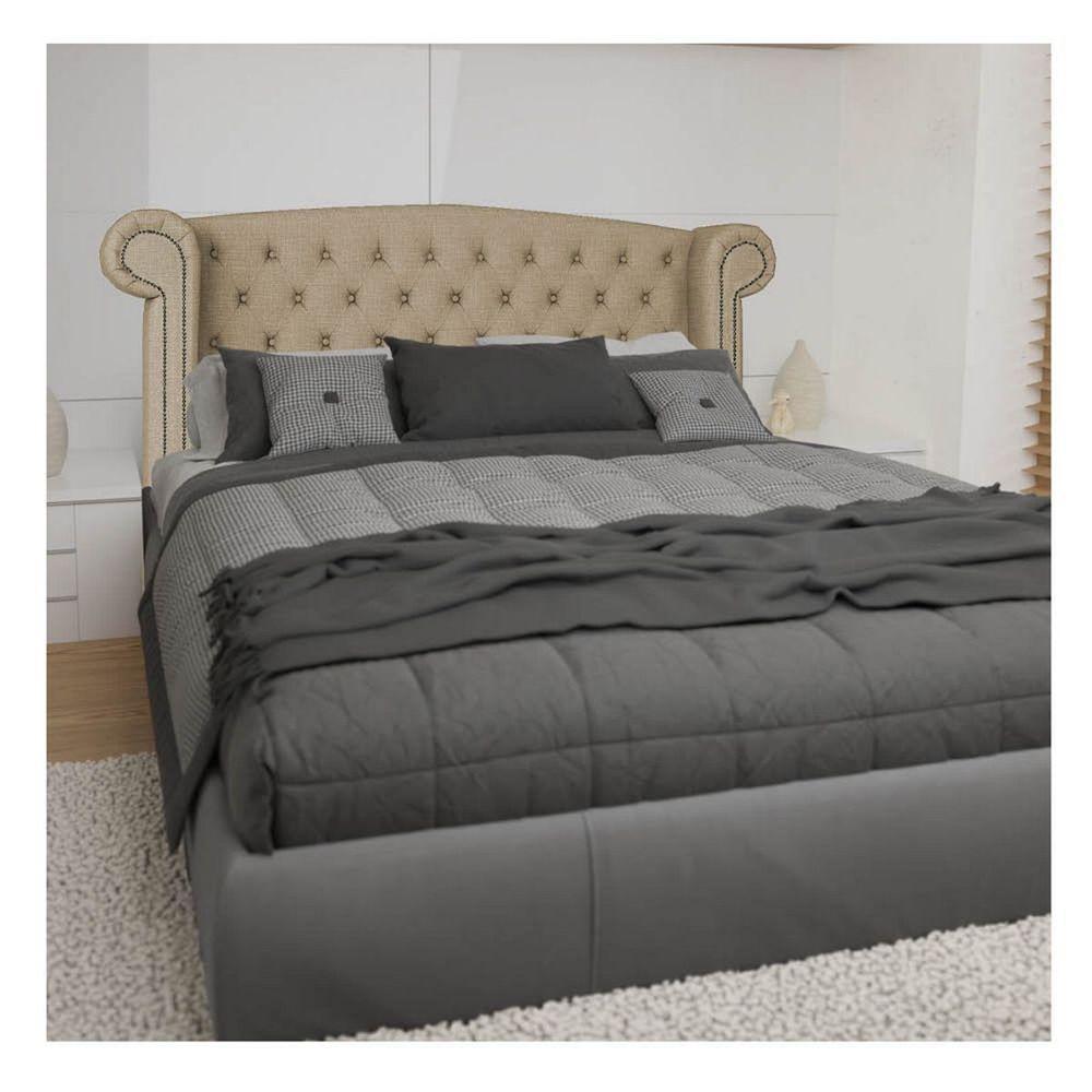 Cabeceira Casal Lyon P04 140 Cm Suede Bege Tca 941 - 6