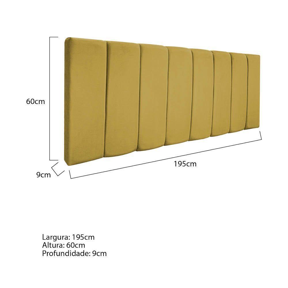 Kit Cabeceira E Calçadeira Sevilha P02 195 Cm King Size Suede - 4