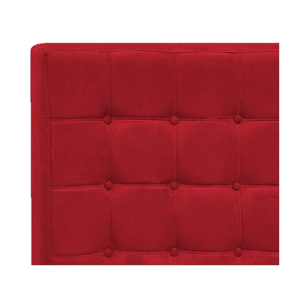 Cabeceira Casal Pequim P04 140 Cm Suede Vermelho Tca 53 - 3