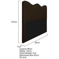 Cabeceira Solteiro Bari P02 90 cm Para Cama Box Marrom - 5