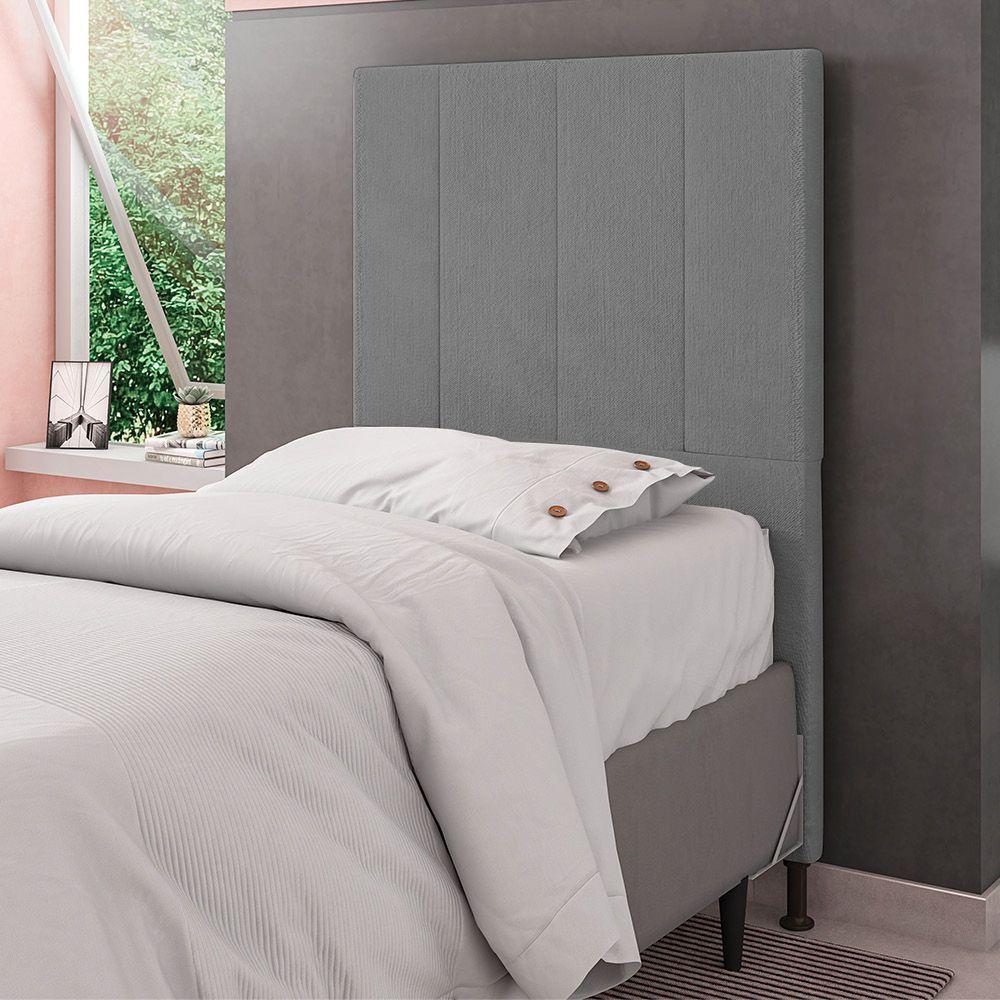 Cabeceira Solteiro 0,90m Munique Linho Cinza - Pallazio - 3