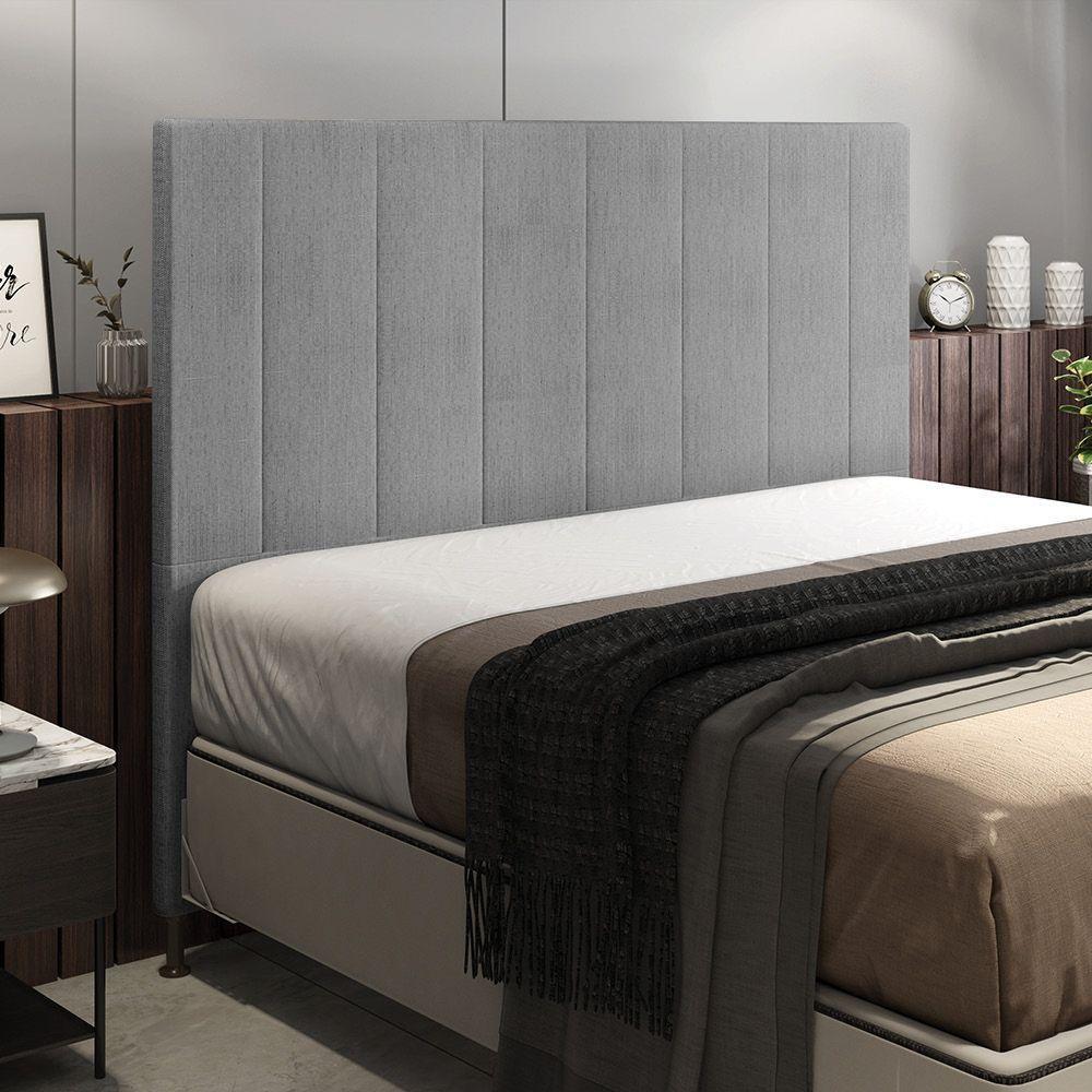 Cabeceira Casal 1,40m Munique Linho - Pallazio Cor Cinza - 3