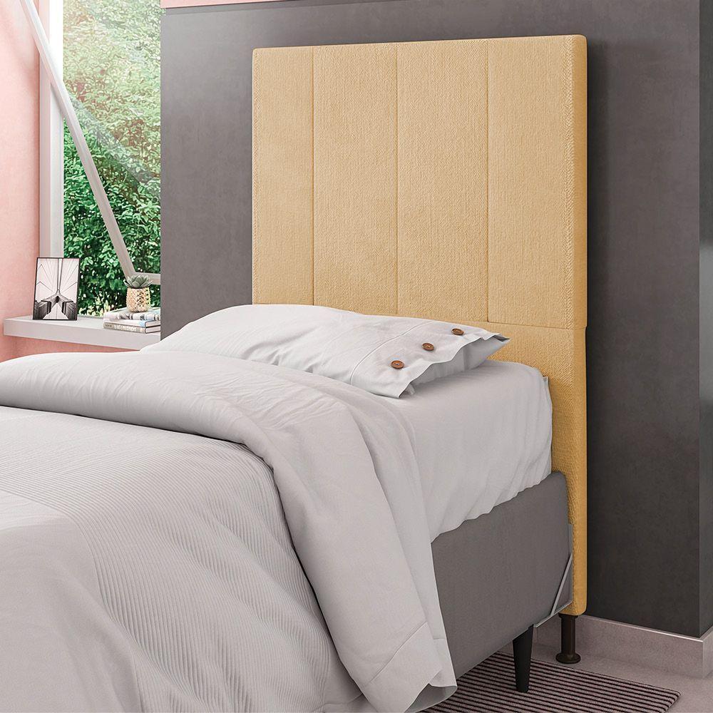 Cabeceira Solteiro 0,90m Munique Linho - Pallazio Cor Bege - 3