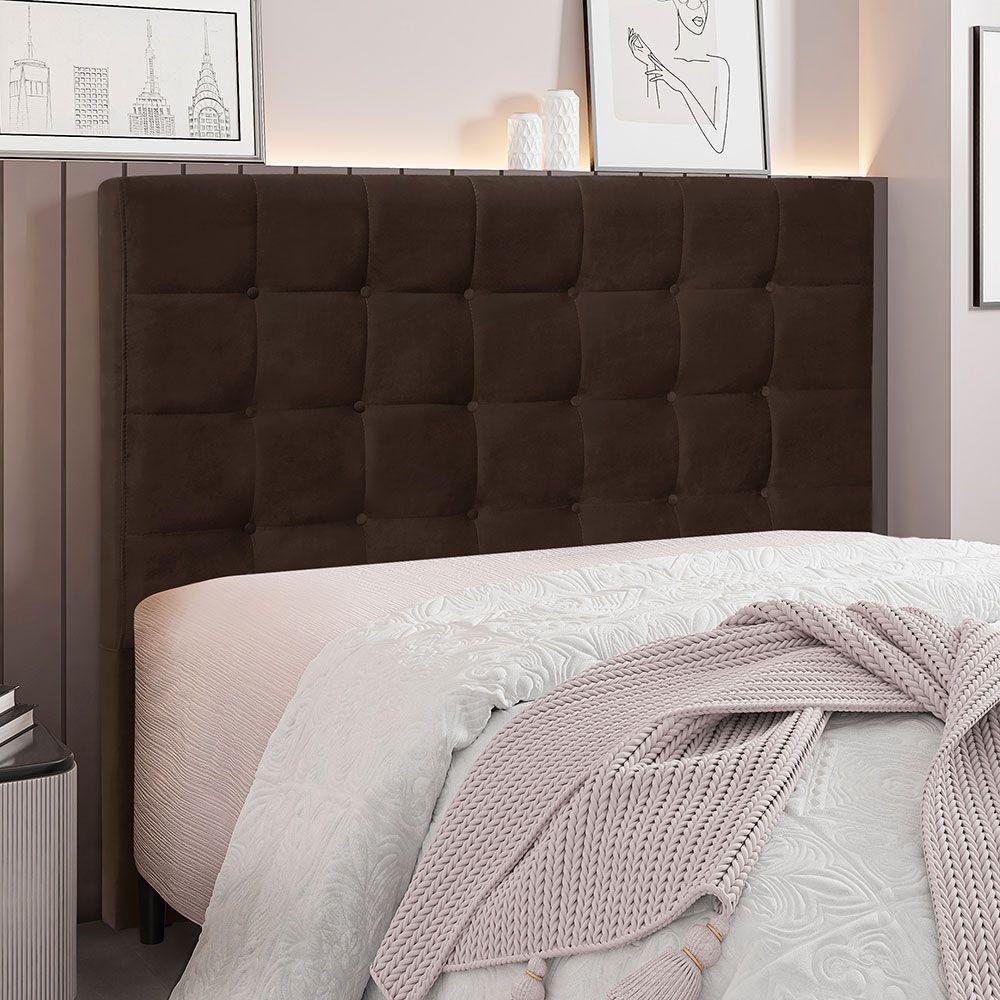 Cabeceira Queen 1,60m Santiago Suede - Pallazio Cor Marrom - 5
