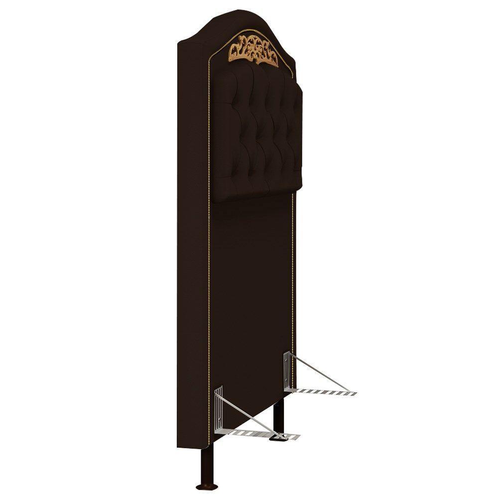 Cabeceira Cama Box Solteiro 90Cm Corano Marrom Escuro - 2