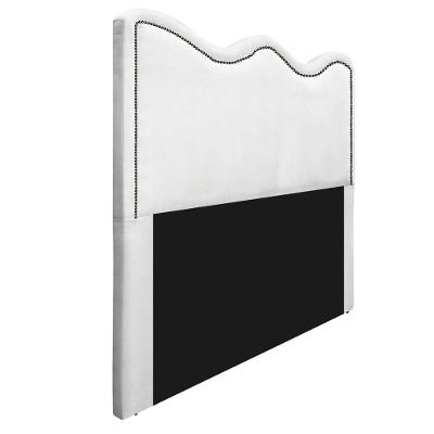 Cabeceira Casal Bari 140 Cm Cama Box Suede Branco