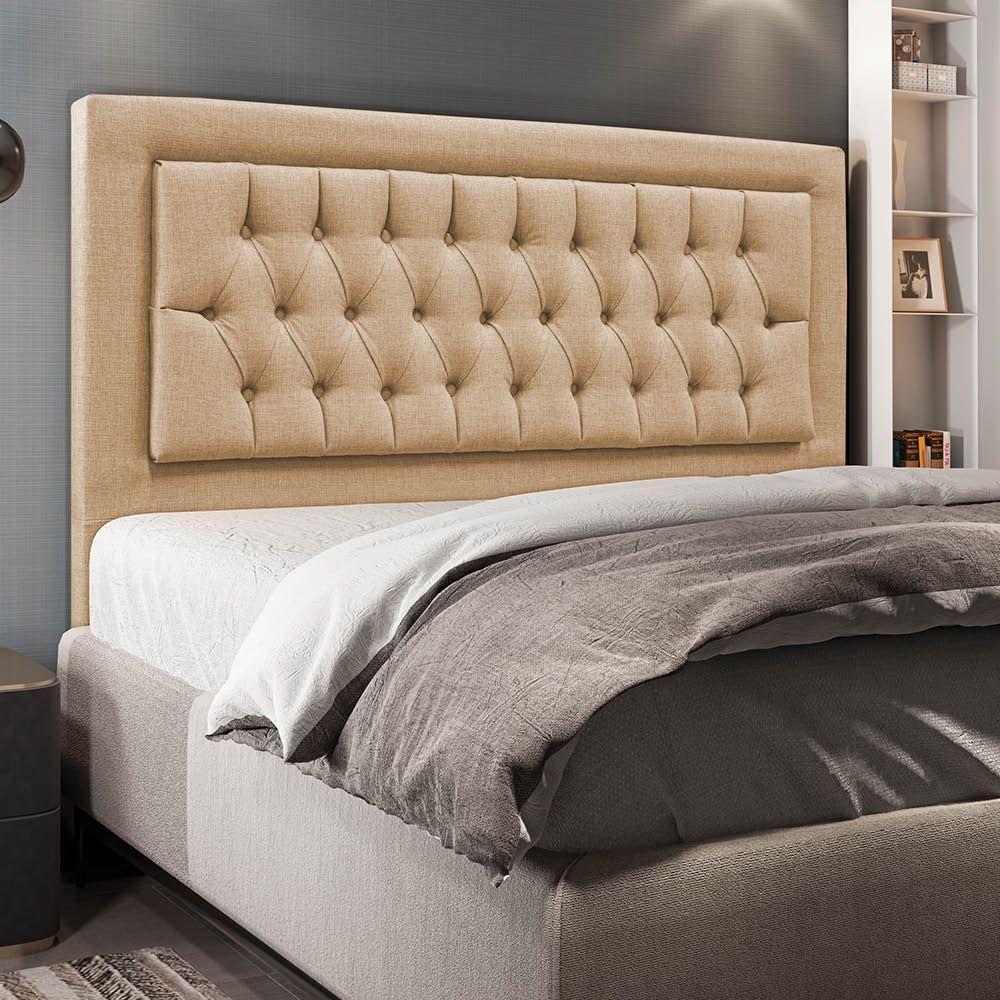 Cabeceira Queen 1,60m Maribor Linho - Pallazio Cor Bege - 3