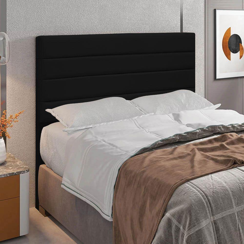 Cabeceira Casal 1,40m Friburgo Suede - Pallazio Cor Preto - 3