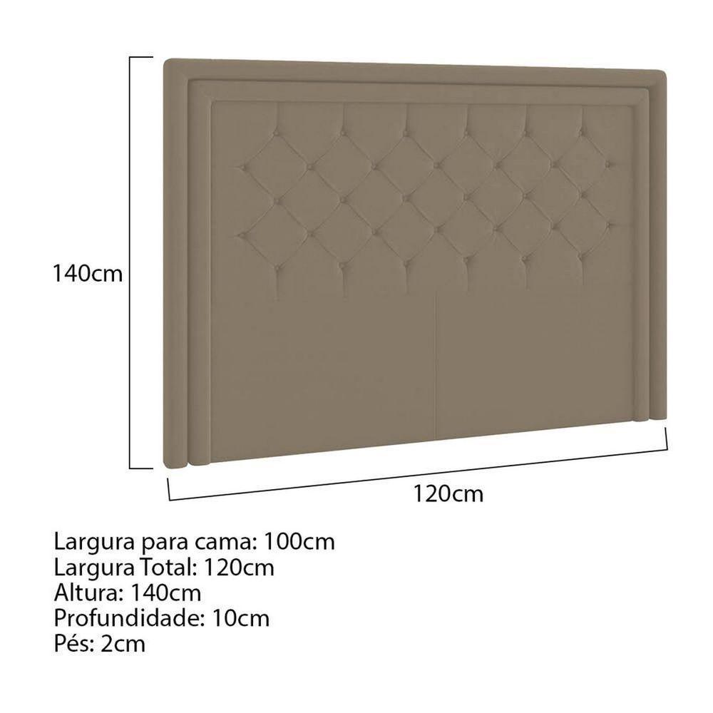 Cabeceira Solteiro Estocolmo P04 100 Cm Suede Marrom Claro - 5