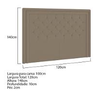 Cabeceira Solteiro Estocolmo P04 100 Cm Suede Marrom Claro - 9