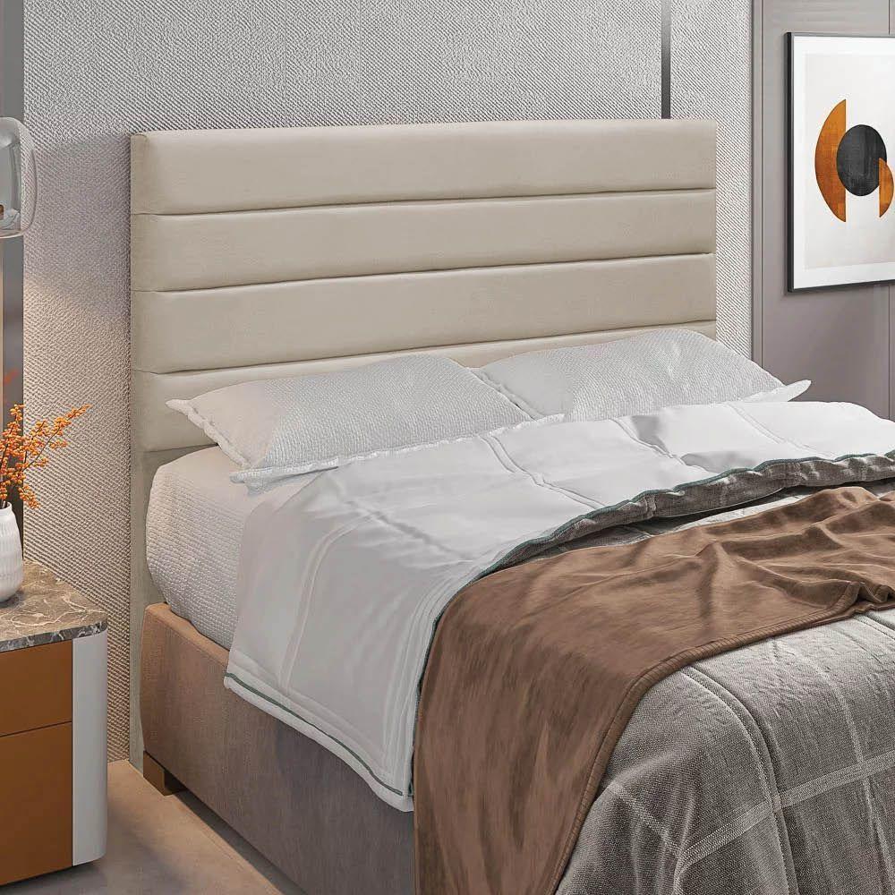 Cabeceira Queen 1,60m Friburgo Suede - Pallazio Cor Bege - 3