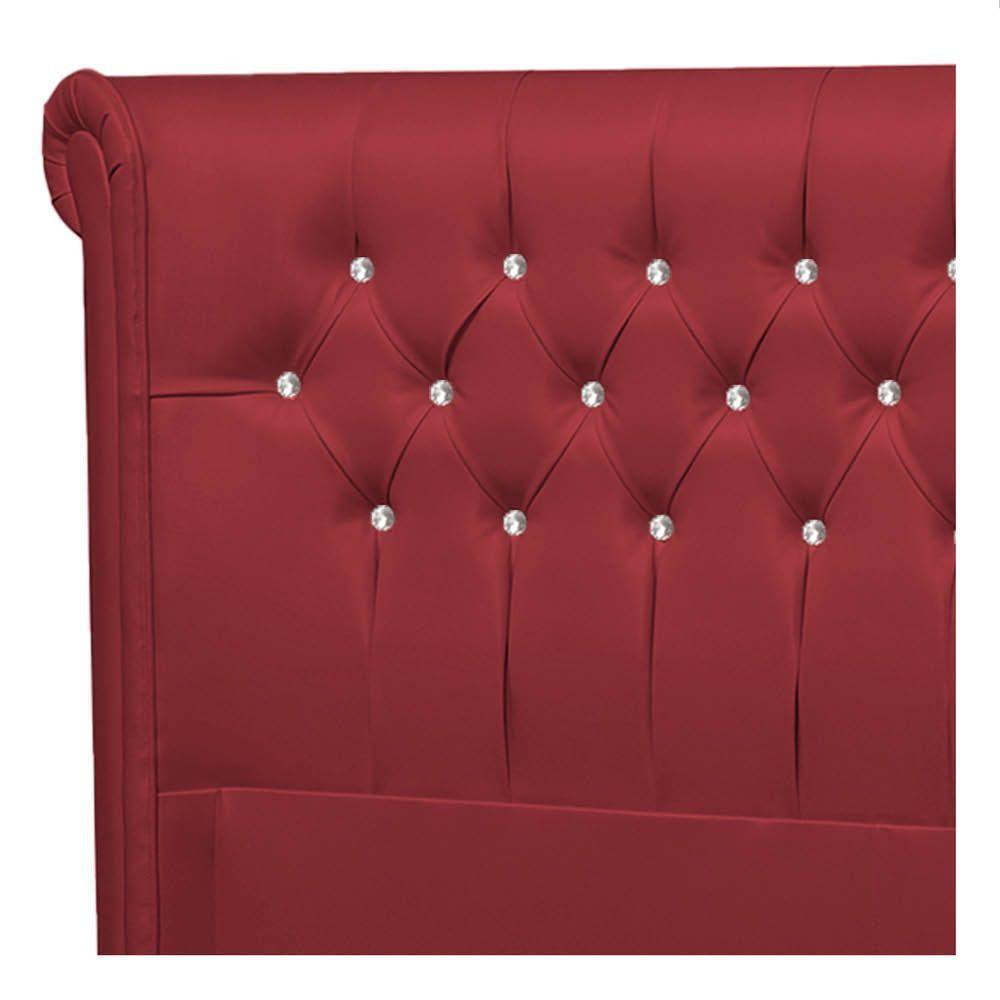 Cabeceira Casal Brescia P04 140 Cm Suede Vermelho Tca 53 - 3
