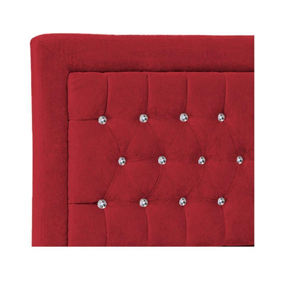 Cabeceira Casal Iasi P04 140 Cm Suede Vermelho Tca 53 - 3